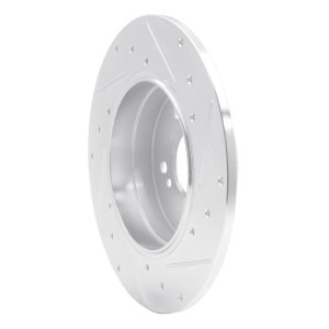 Mercedes-Benz C230 Brake Rotor (1) - Rear Left - R1 Concepts - Drilled & Slotted - Silver - `94-`11